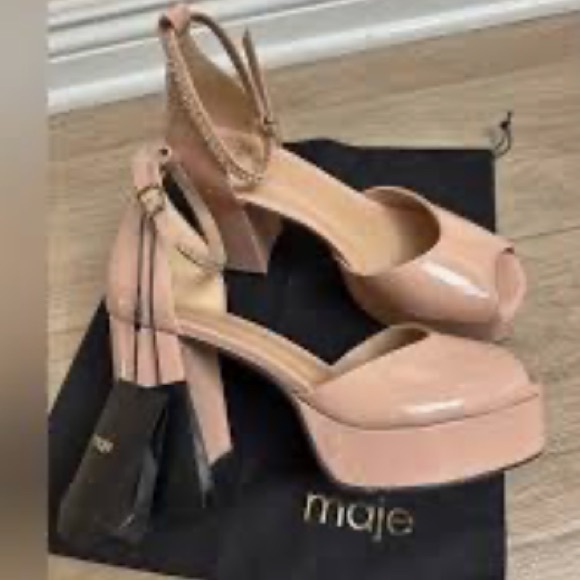 NWT Maje Beige Platform Heels - Picture 1 of 12